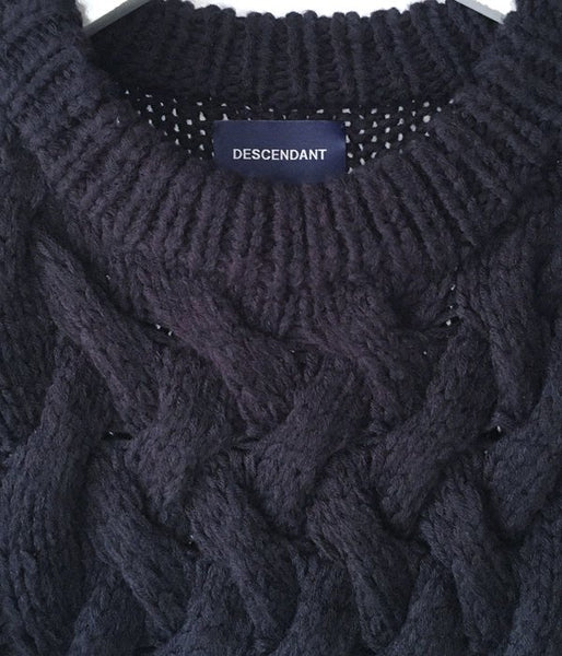 DESCENDANT/FADED CABLE KNIT (NAVY)