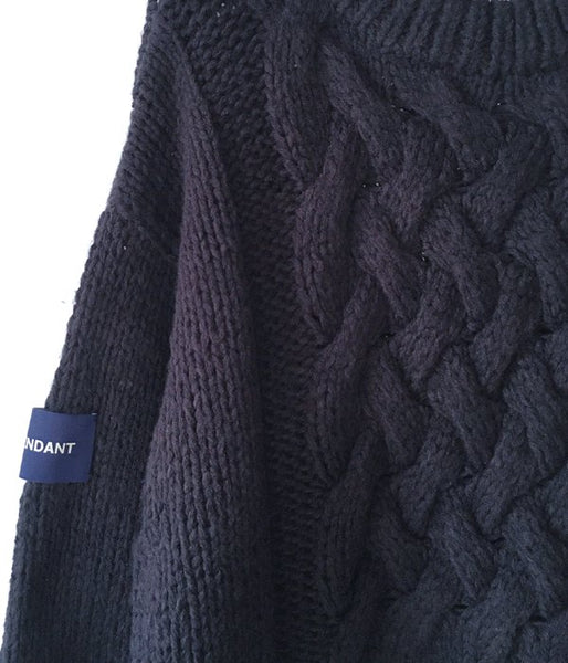 DESCENDANT/FADED CABLE KNIT (NAVY)