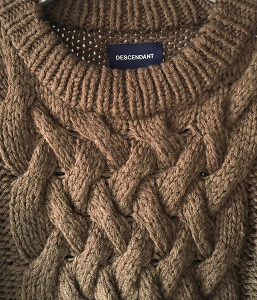 DESCENDANT/FADED CABLE KNIT (GRAY)