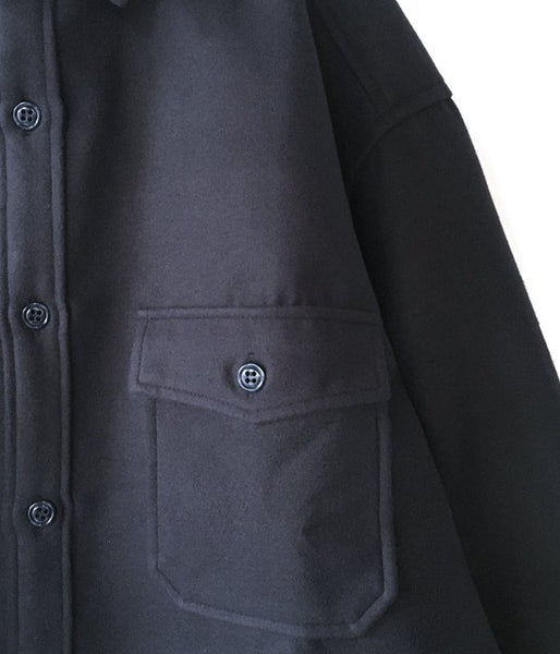 DESCENDANT/CPOC MELTON SHIRT (NAVY)