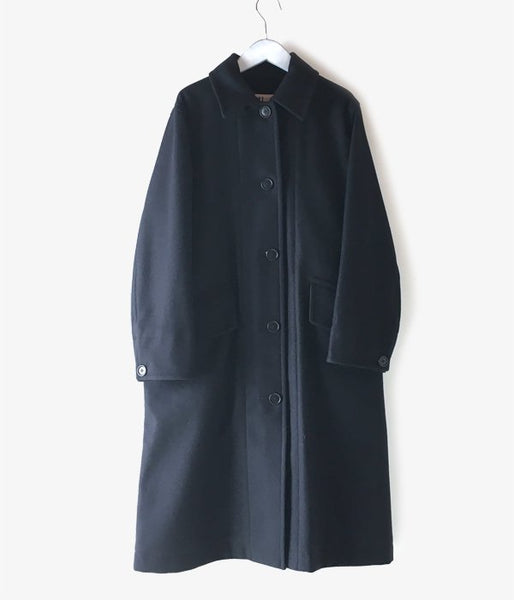 MHL./BASIC WOOL MELTON COAT WOMENS (NAVY)(1)