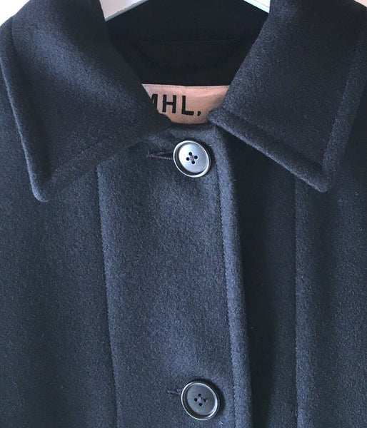 MHL./BASIC WOOL MELTON COAT WOMENS (NAVY)(1)