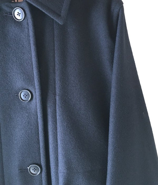 MHL./BASIC WOOL MELTON COAT WOMENS (NAVY)(1)