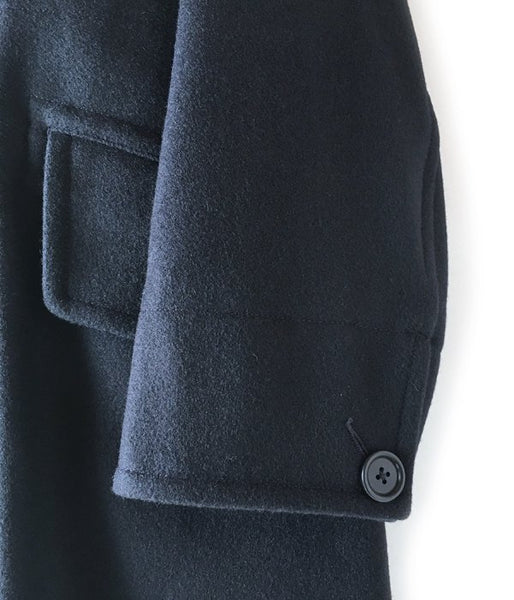MHL./BASIC WOOL MELTON COAT WOMENS (NAVY)(1)