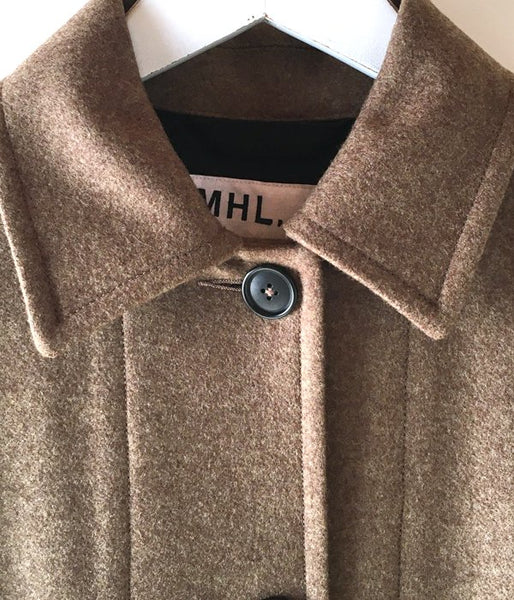 MHL./BASIC WOOL MELTON COAT WOMENS (KHAKI)