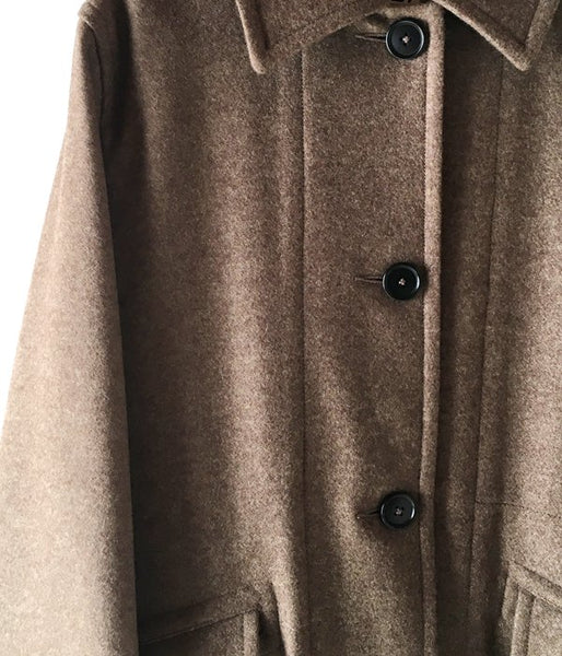 MHL./BASIC WOOL MELTON COAT WOMENS (KHAKI)