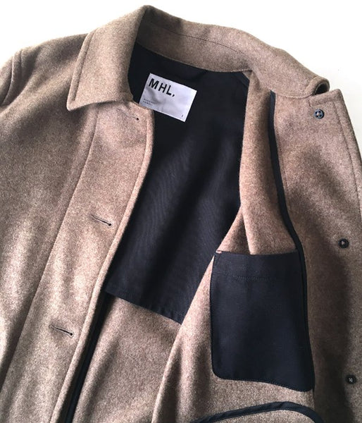 MHL./BASIC WOOL MELTON COAT WOMENS (KHAKI)