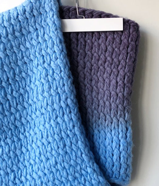 FUMIKA_UCHIDA/HAND-KNIT STOLE PONCHO(SAX/PURPLE)