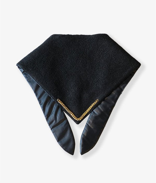 FUMIKA_UCHIDA/satin/boucle REVERSIBLE HOOD STY(SEAWEED/BLACK/gold)