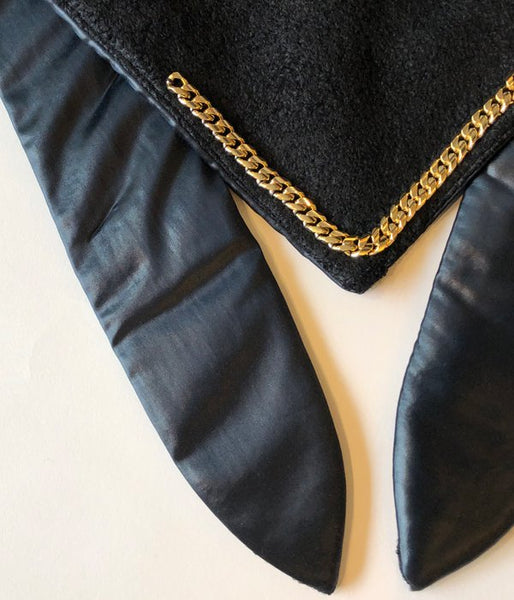 FUMIKA_UCHIDA/satin/boucle REVERSIBLE HOOD STY(SEAWEED/BLACK/gold)