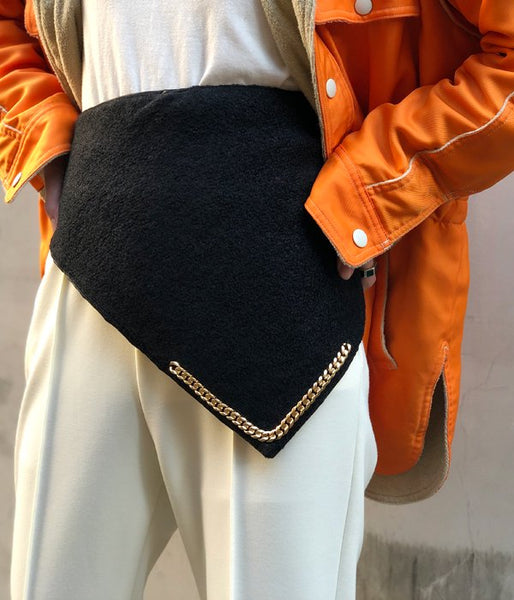 FUMIKA_UCHIDA/satin/boucle REVERSIBLE HOOD STY(SEAWEED/BLACK/gold)