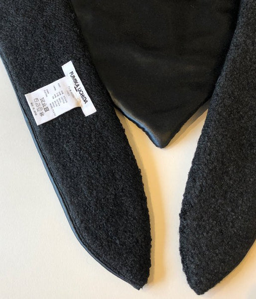 FUMIKA_UCHIDA/satin/boucle REVERSIBLE HOOD STY(SEAWEED/BLACK/silver)