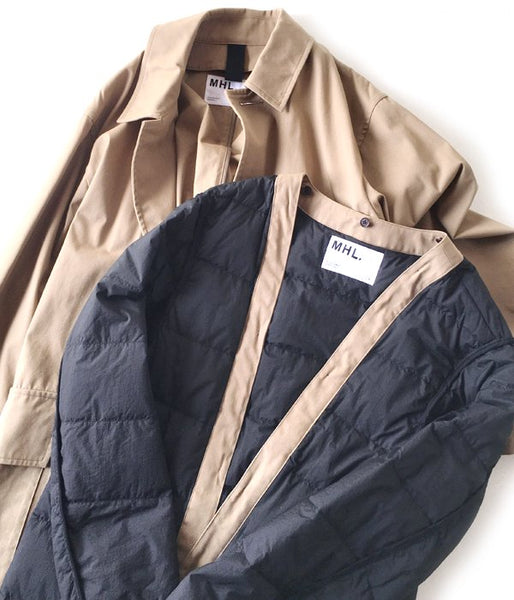 MHL./PROOFED COTTON NYLON TWILL COAT (BEIGE)
