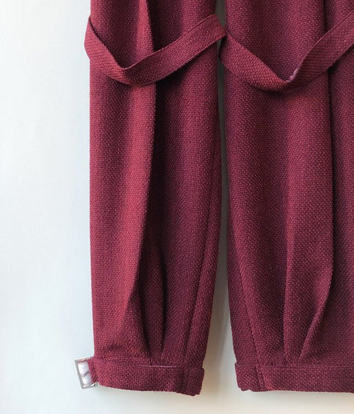 FUMIKA_UCHIDA/MOLE DOBBY_BELTED SLACKS(BORDEAUX)