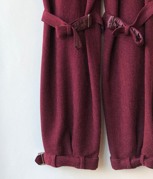 FUMIKA_UCHIDA/MOLE DOBBY_BELTED SLACKS(BORDEAUX)