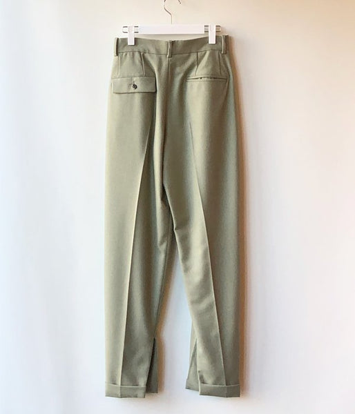 FUMIKA_UCHIDA/LIGHT WOOL FLANO_1TUCK SLACKS(SAGE)