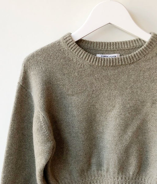 FUMIKA_UCHIDA/7G CASHMERE_CREW-NECK SHORT SWEATER(SAGEGREY)
