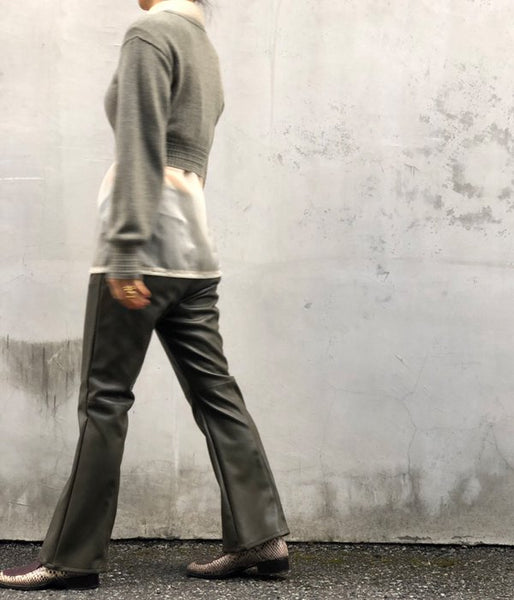 FUMIKA_UCHIDA/7G CASHMERE_CREW-NECK SHORT SWEATER(SAGEGREY)