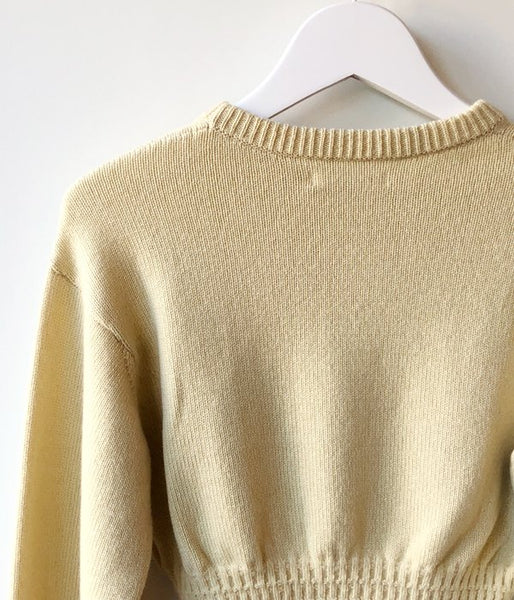 FUMIKA_UCHIDA/7G CASHMERE_CREW-NECK SHORT SWEATER(BONE)