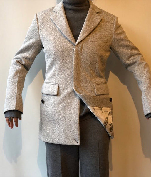 FUMIKA_UCHIDA/POLITWEED_SEMI-NOTCHED SINGLE JACKET(L.GREY)