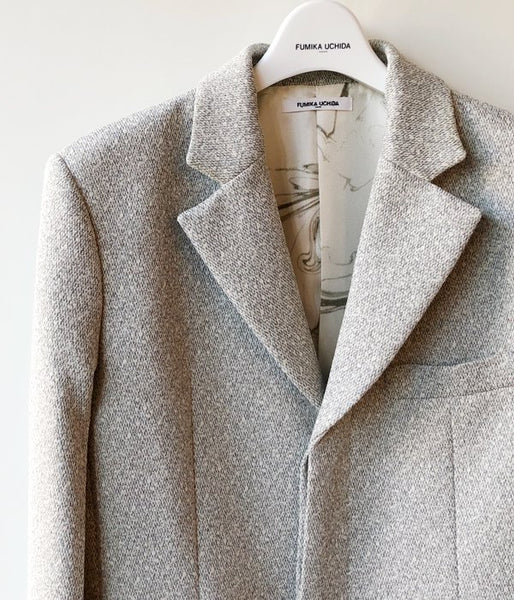 FUMIKA_UCHIDA/POLITWEED_SEMI-NOTCHED SINGLE JACKET(L.GREY)