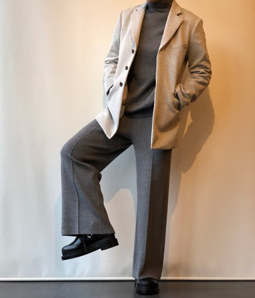 FUMIKA_UCHIDA/POLITWEED_SEMI-NOTCHED SINGLE JACKET(L.GREY)