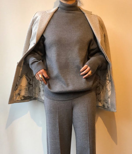 FUMIKA_UCHIDA/POLITWEED_SEMI-NOTCHED SINGLE JACKET(L.GREY)