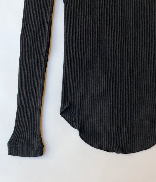 FUMIKA_UCHIDA/WOOL/SILK_NEEDLE DRAWING CREW-NECK(FADE BLACK)