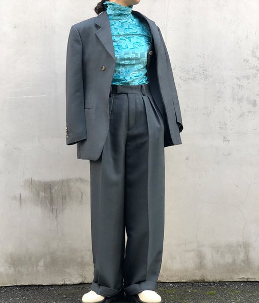 FUMIKA_UCHIDA/W/R DOUBLE-BREASTED JACKET(MOSSGREY)