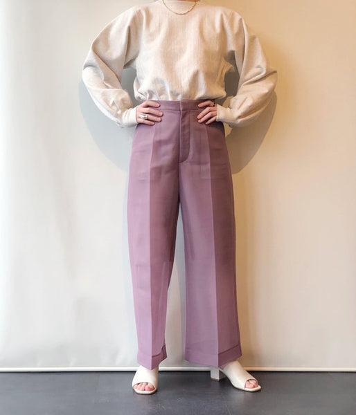 PHEENY/SEER DOUBLE KNIT WIDE SLACKS(MAUVE)