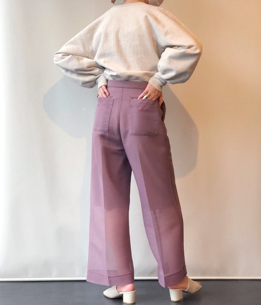 PHEENY/SEER DOUBLE KNIT WIDE SLACKS(MAUVE)