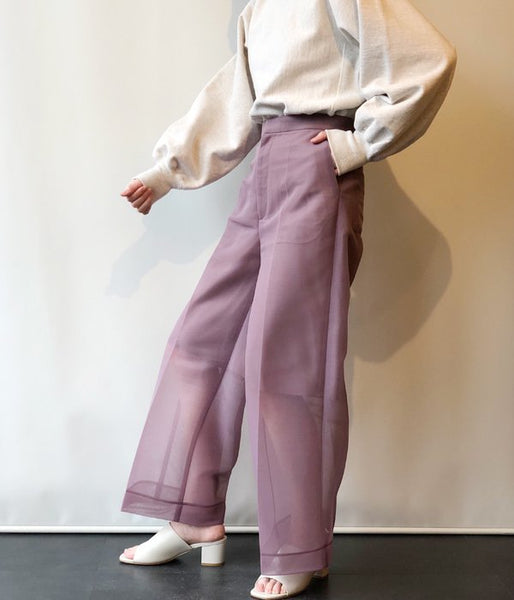 PHEENY/SEER DOUBLE KNIT WIDE SLACKS(MAUVE)