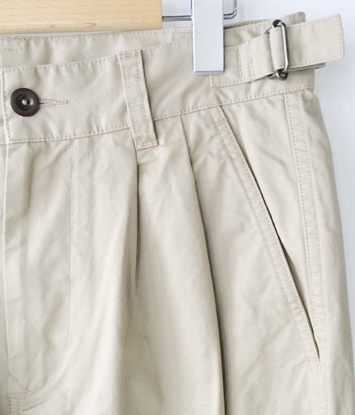 MHL./WASHED CHINO COTTON PANTS (BEIGE)