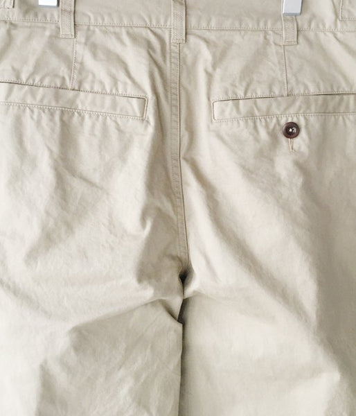 MHL./WASHED CHINO COTTON PANTS (BEIGE)
