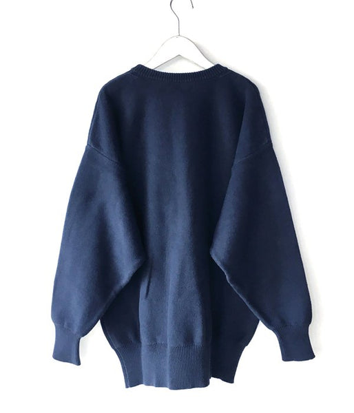 DESCENDANT/JEU CREW NECK KNIT (NAVY)