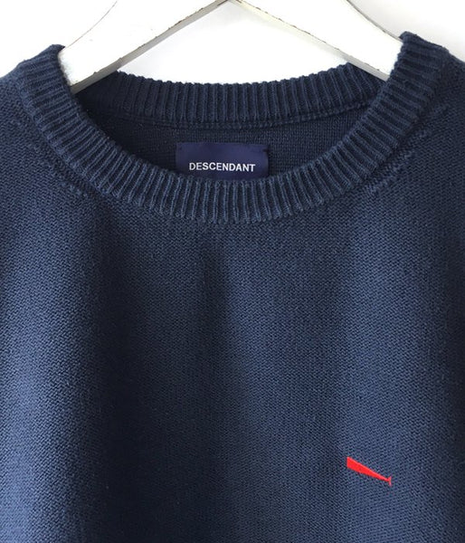 DESCENDANT/JEU CREW NECK KNIT (NAVY)