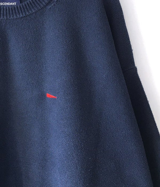 DESCENDANT/JEU CREW NECK KNIT (NAVY)