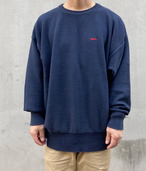 DESCENDANT/JEU CREW NECK KNIT (NAVY)