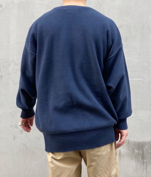 DESCENDANT/JEU CREW NECK KNIT (NAVY)