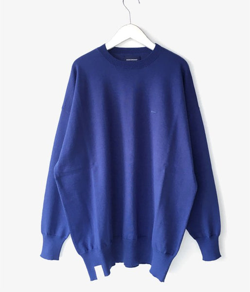 DESCENDANT/MADISON CREW NECK KNIT COOL MAX (BLUE)