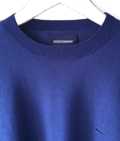DESCENDANT/MADISON CREW NECK KNIT COOL MAX (BLUE)