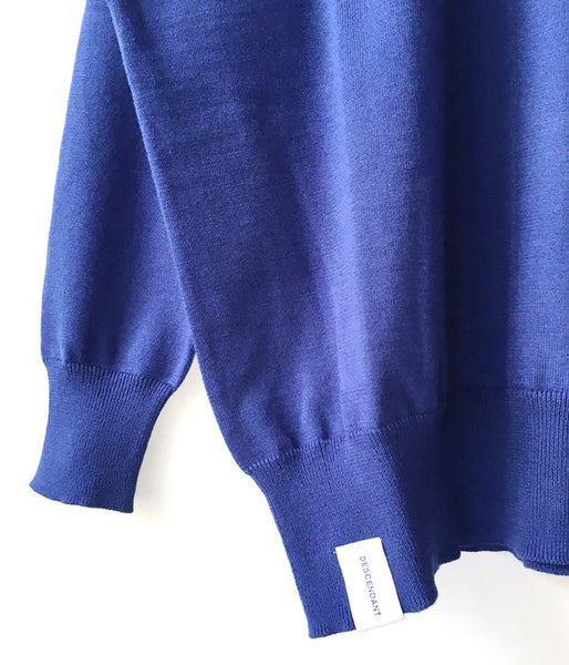 DESCENDANT/MADISON CREW NECK KNIT COOL MAX (BLUE)