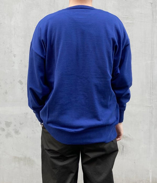 DESCENDANT/MADISON CREW NECK KNIT COOL MAX (BLUE)