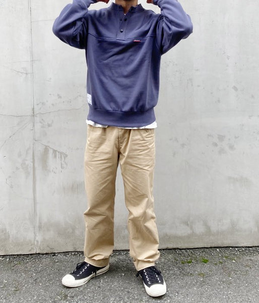 DESCENDANT/VOIL HENRY NECK SWEATSHIRT (NAVY)