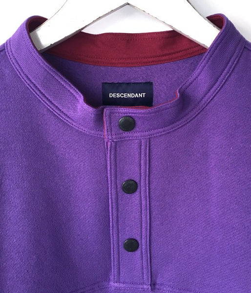 DESCENDANT/VOIL HENRY NECK SWEATSHIRT (PURPLE)