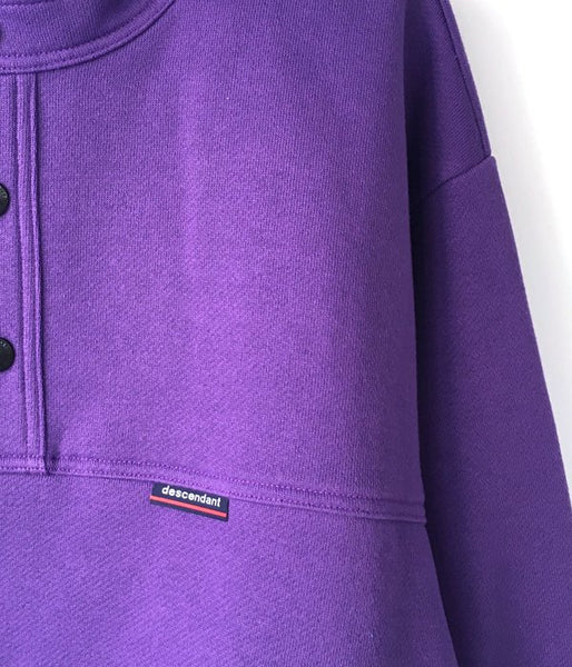 DESCENDANT/VOIL HENRY NECK SWEATSHIRT (PURPLE)