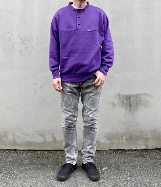 DESCENDANT/VOIL HENRY NECK SWEATSHIRT (PURPLE)