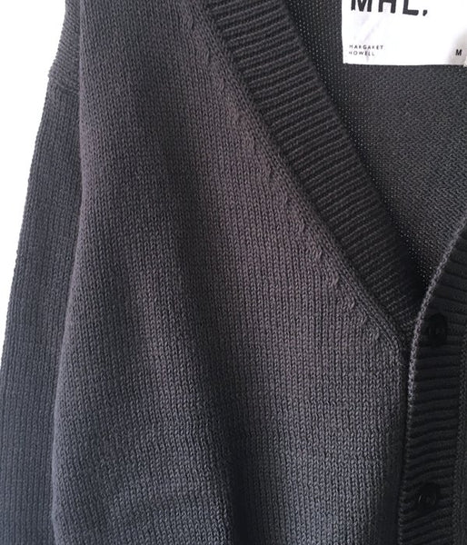MHL./ROUGH COTTON CARDIGAN (GRAY)