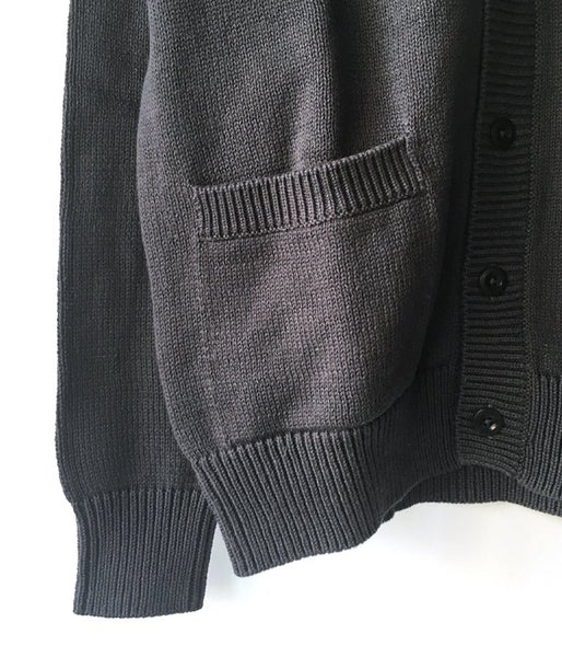 MHL./ROUGH COTTON CARDIGAN (GRAY)