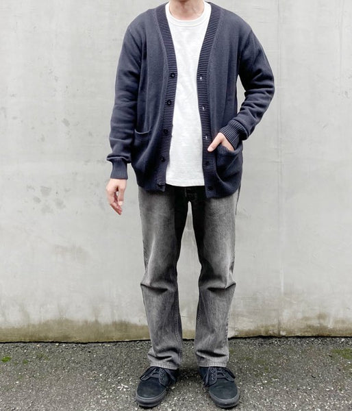 MHL./ROUGH COTTON CARDIGAN (GRAY)